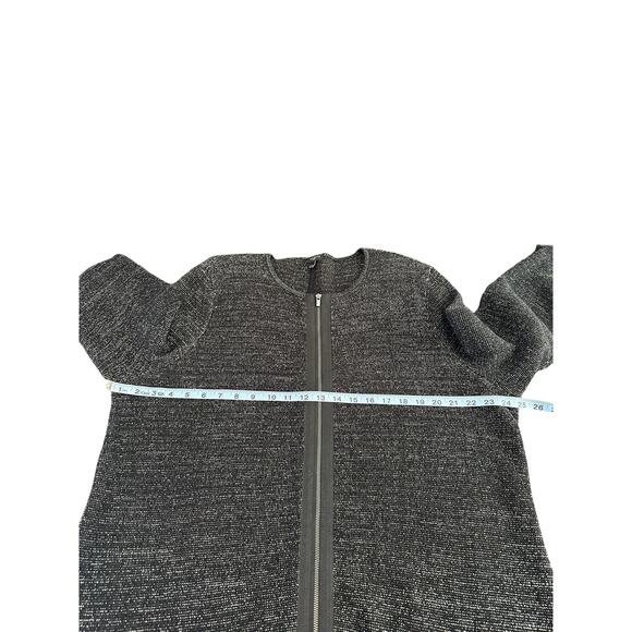 Talbots Woman Plus Black White Speckled‎ Long Zip Up Knit Cardigan Size 2X - Picture 10 of 12